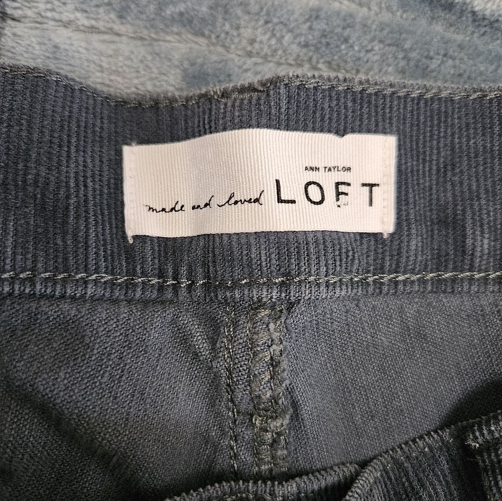 Womens LOFT Corduroy Gray/blue Skinny Pants! - Picture 3 of 9